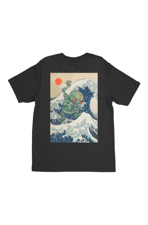 Camiseta Preta - A Grande Onda de Kanagawa